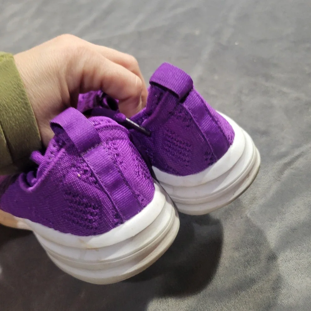 Purple Knit Athletic Sneakers Lace Up Lightweight Breathable Running Shoes‎